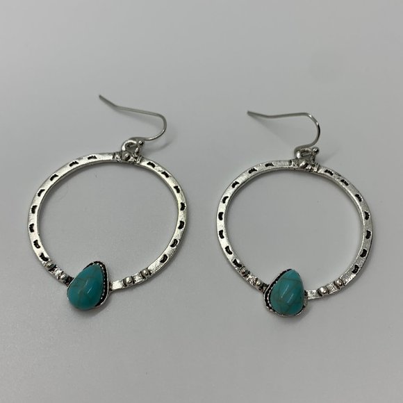 Turquoise Boho 925 Silver Dangle Drop Earrings - Picture 9 of 11